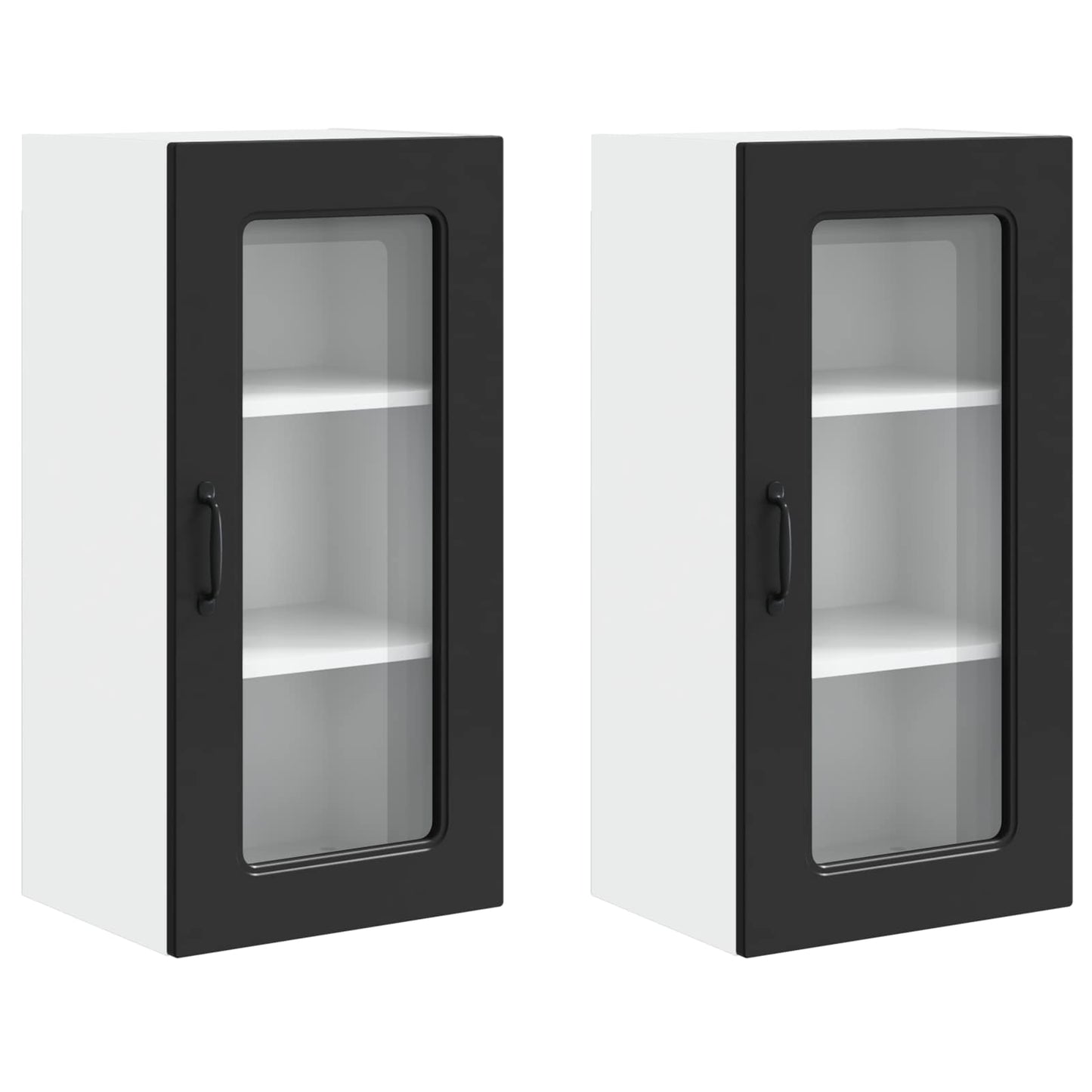 vidaXL Meuble de cuisine avec rangement Kalmar 2 pcs Noir 40 x 31 x 80 cm