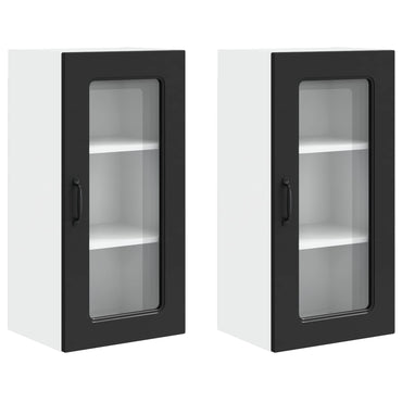 vidaXL Meuble de cuisine avec rangement Kalmar 2 pcs Noir 40 x 31 x 80 cm