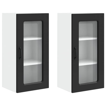 vidaXL Meuble de cuisine avec rangement Kalmar 2 pcs Noir 40 x 31 x 80 cm