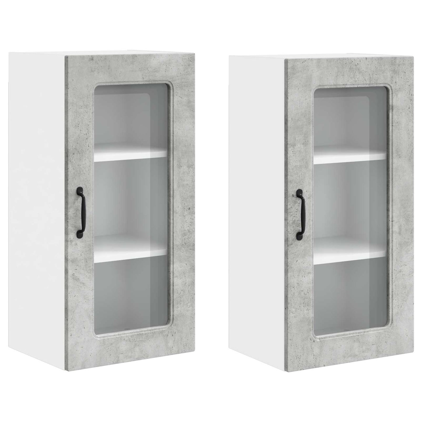 vidaXL Meuble de cuisine Kalmar 2 pcs gris béton 40 x 31 x 80 cm