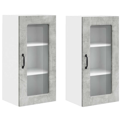 vidaXL Meuble de cuisine Kalmar 2 pcs gris béton 40 x 31 x 80 cm