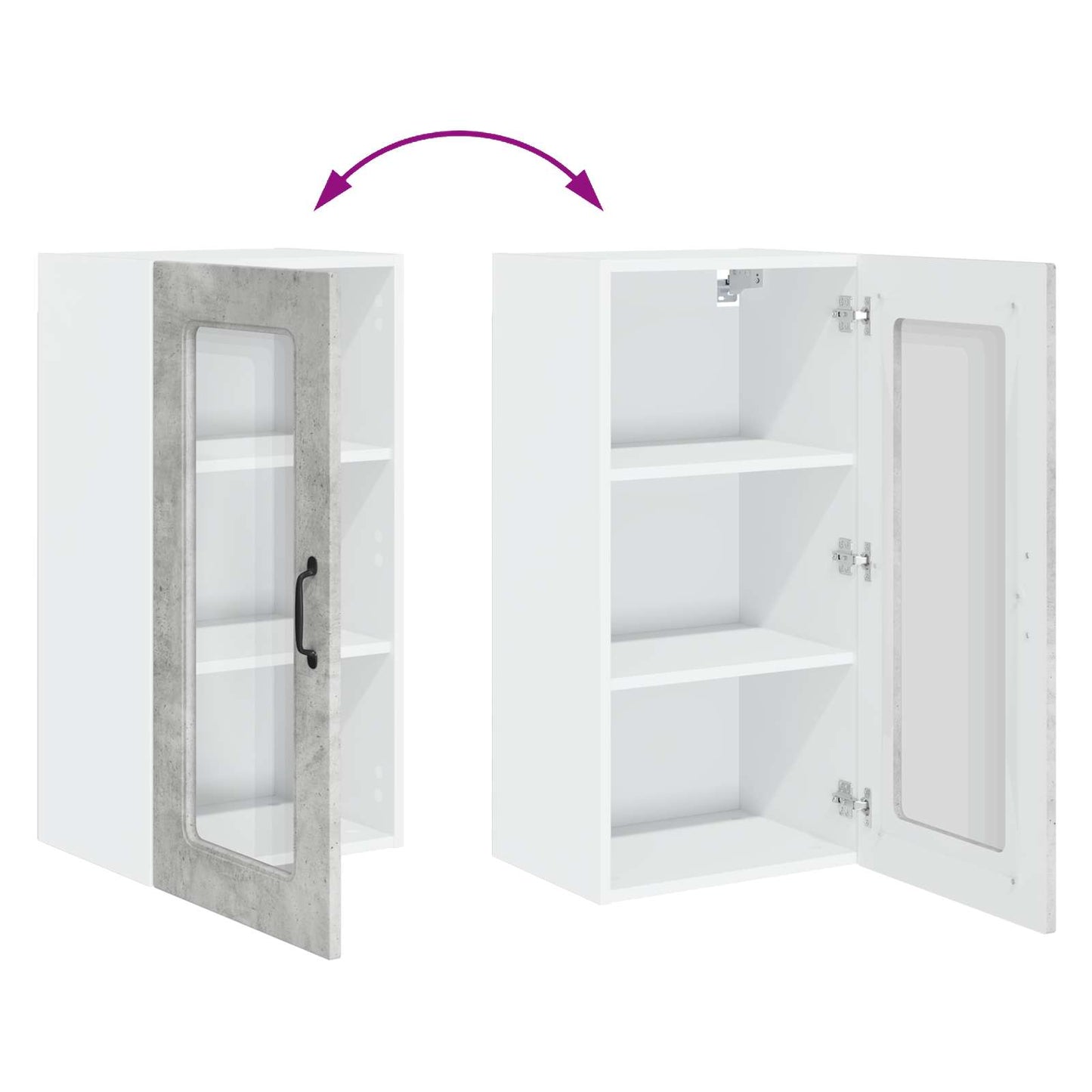 vidaXL Meuble de cuisine Kalmar 2 pcs gris béton 40 x 31 x 80 cm