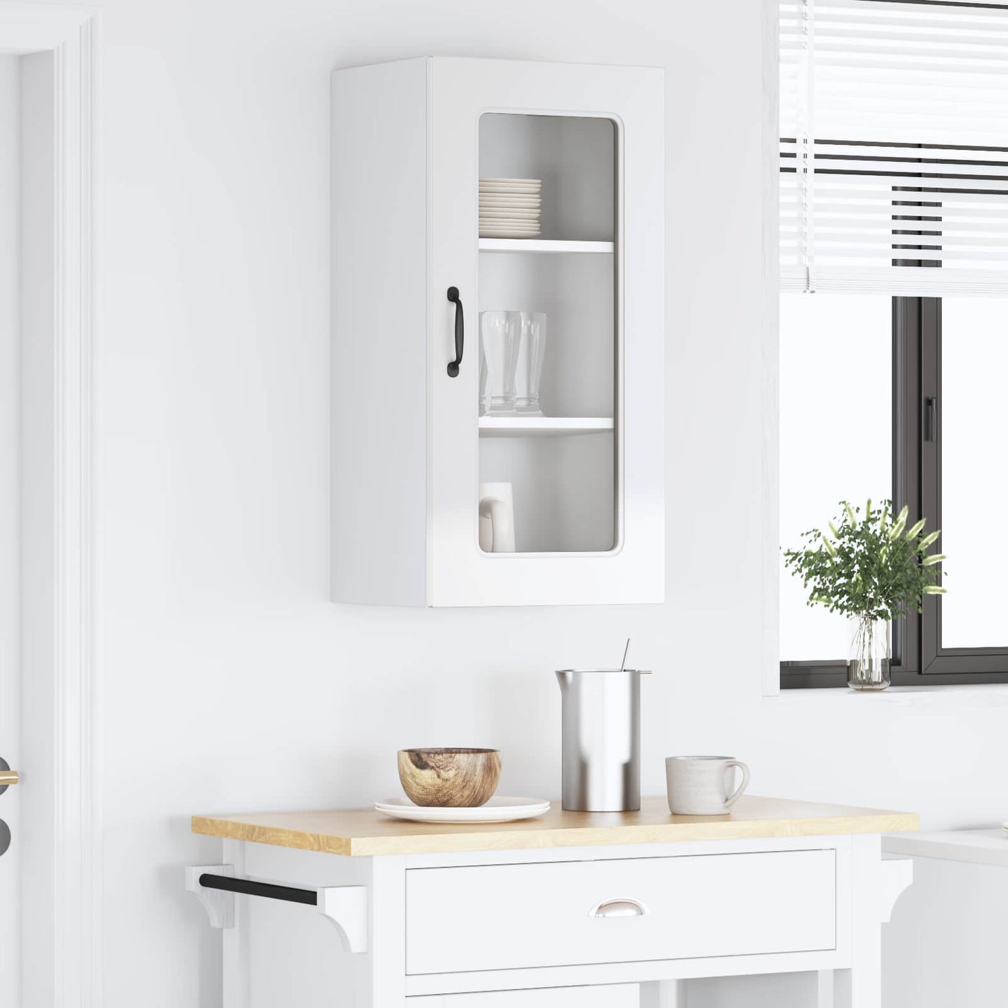 Meuble de cuisine vidaXL Kalmar Blanc brillant 40 x 31 x 80 cm