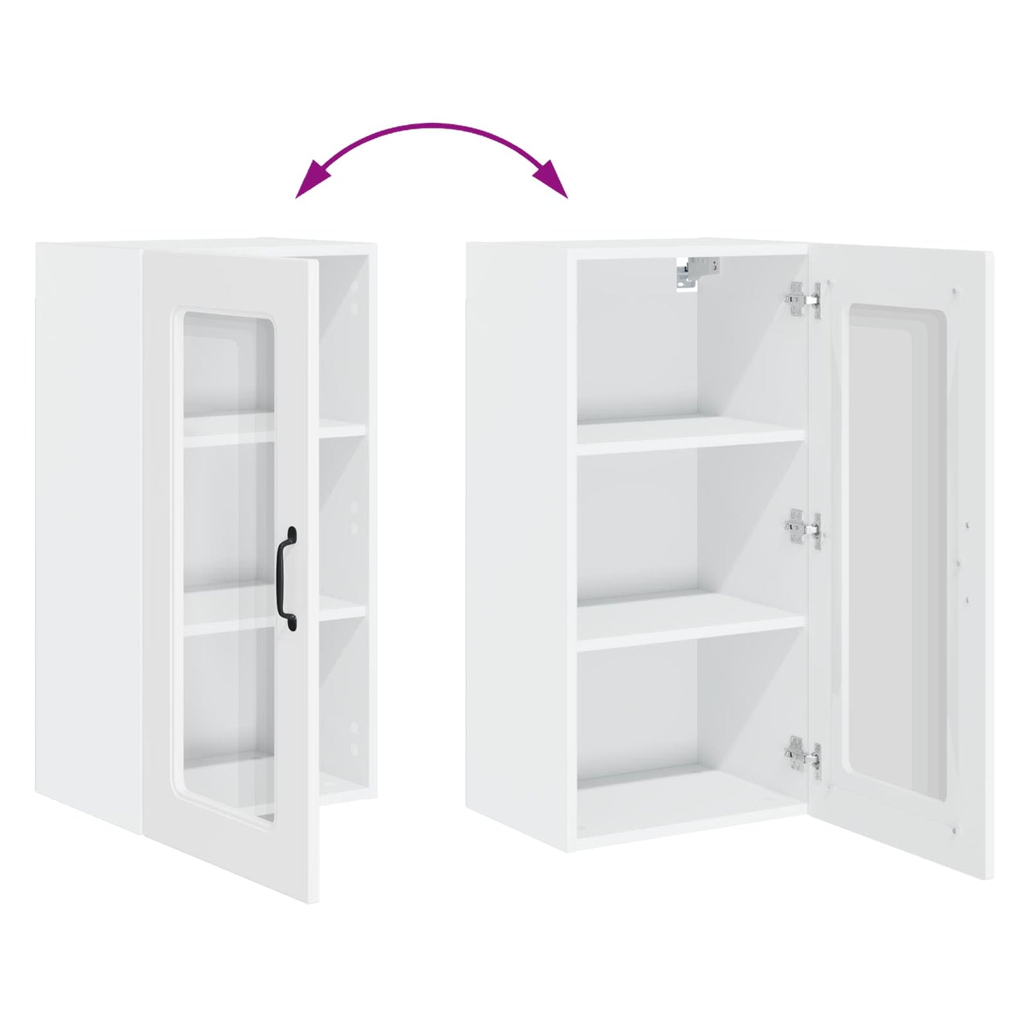 Meuble de cuisine vidaXL Kalmar Blanc brillant 40 x 31 x 80 cm