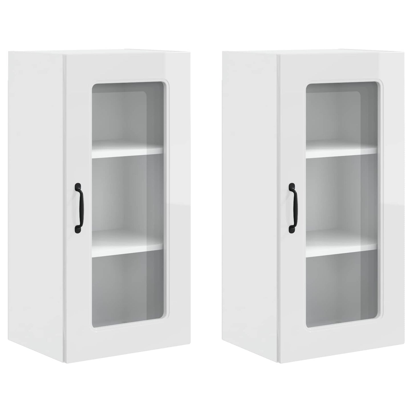 vidaXL Meuble de cuisine Kalmar 2 pcs blanc brillant 40 x 31 x 80 cm