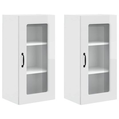 vidaXL Meuble de cuisine Kalmar 2 pcs blanc brillant 40 x 31 x 80 cm