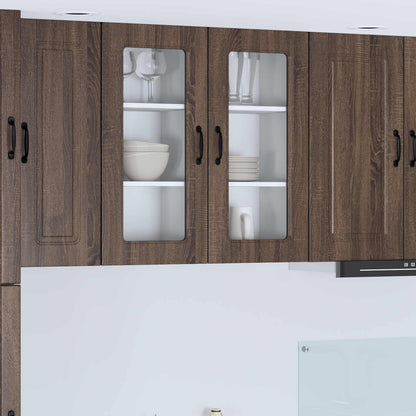 vidaXL Meuble de cuisine Kalmar 2 pcs Marron aspect chêne 40 x 31 x 80 cm