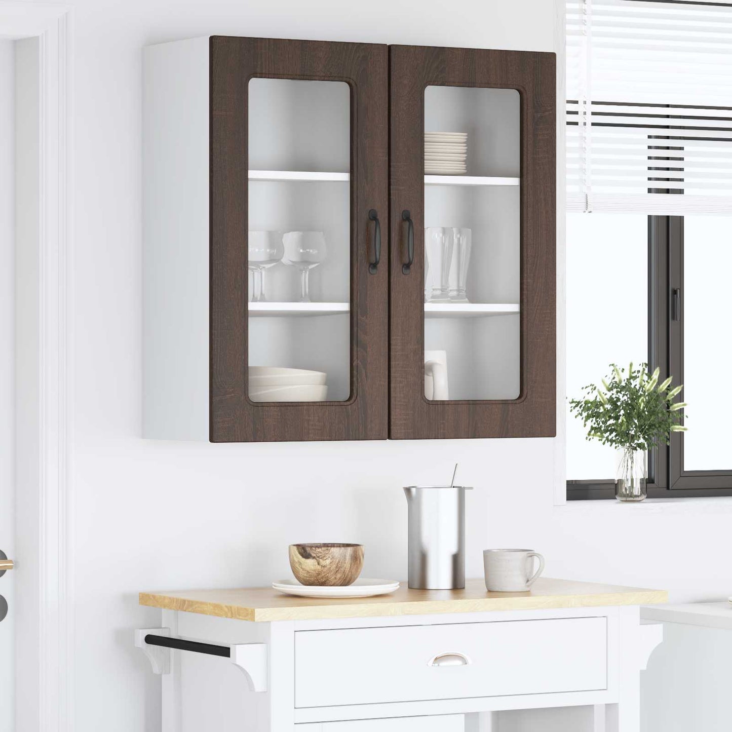 vidaXL Meuble de cuisine Kalmar 2 pcs Marron aspect chêne 40 x 31 x 80 cm