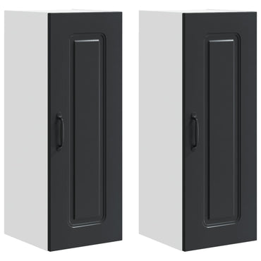 vidaXL Küchenschrank mit Speicher Kalmar 2 pcs Schwarz 30 x 31 x 80 cm