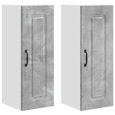 vidaXL Küchenschrank Kalmar 2 pcs Beton Grau 30 x 31 x 80 cm