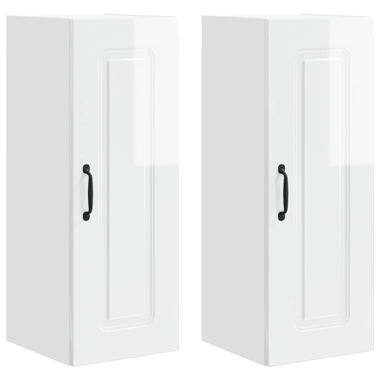 vidaXL Küchenschrank Kalmar 2 pcs Hochglanz Weiß 30 x 31 x 80 cm