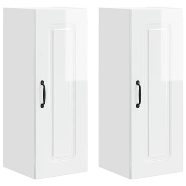 vidaXL Küchenschrank Kalmar 2 pcs Hochglanz Weiß 30 x 31 x 80 cm
