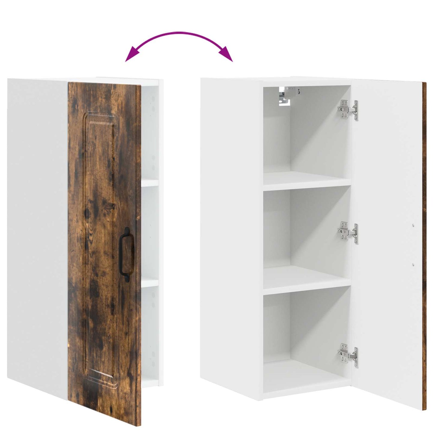 vidaXL Küchenschrank Kalmar 2 pcs Geräucherte Eiche 30 x 31 x 80 cm