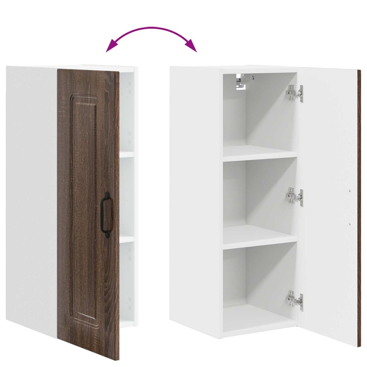 vidaXL Küchenschrank Kalmar 2 pcs Braun Eichen-Optik 30 x 31 x 80 cm