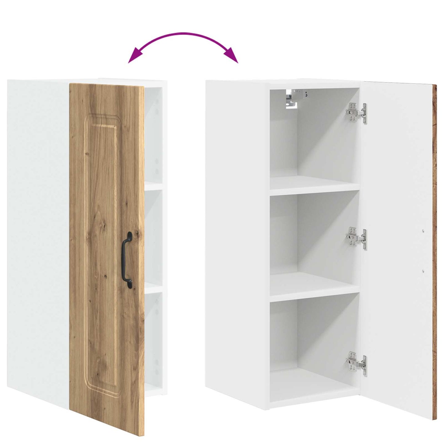 vidaXL Küchenschrank Kalmar 2 pcs Artisan-Eiche 30 x 31 x 80 cm