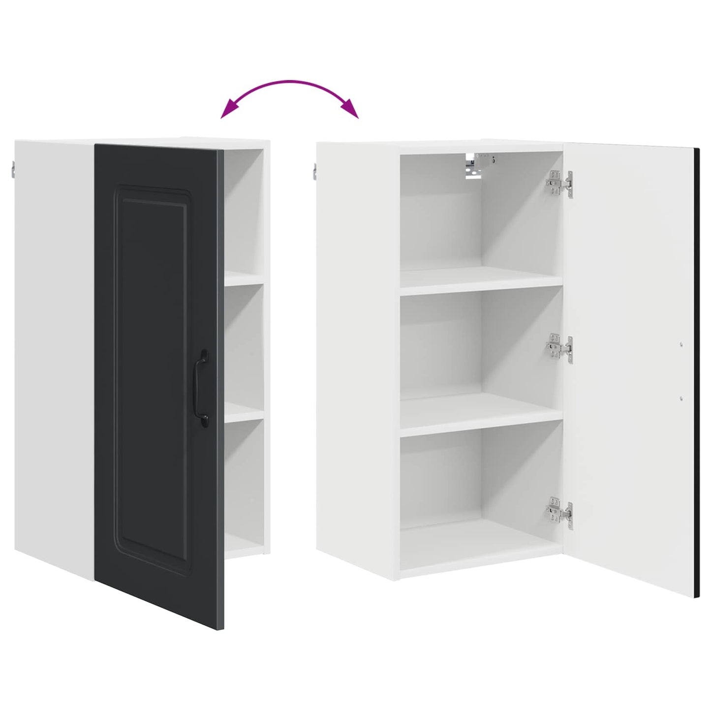 vidaXL Küchenschrank Kalmar Schwarz 40 x 31 x 80 cm Holzwerkstoff