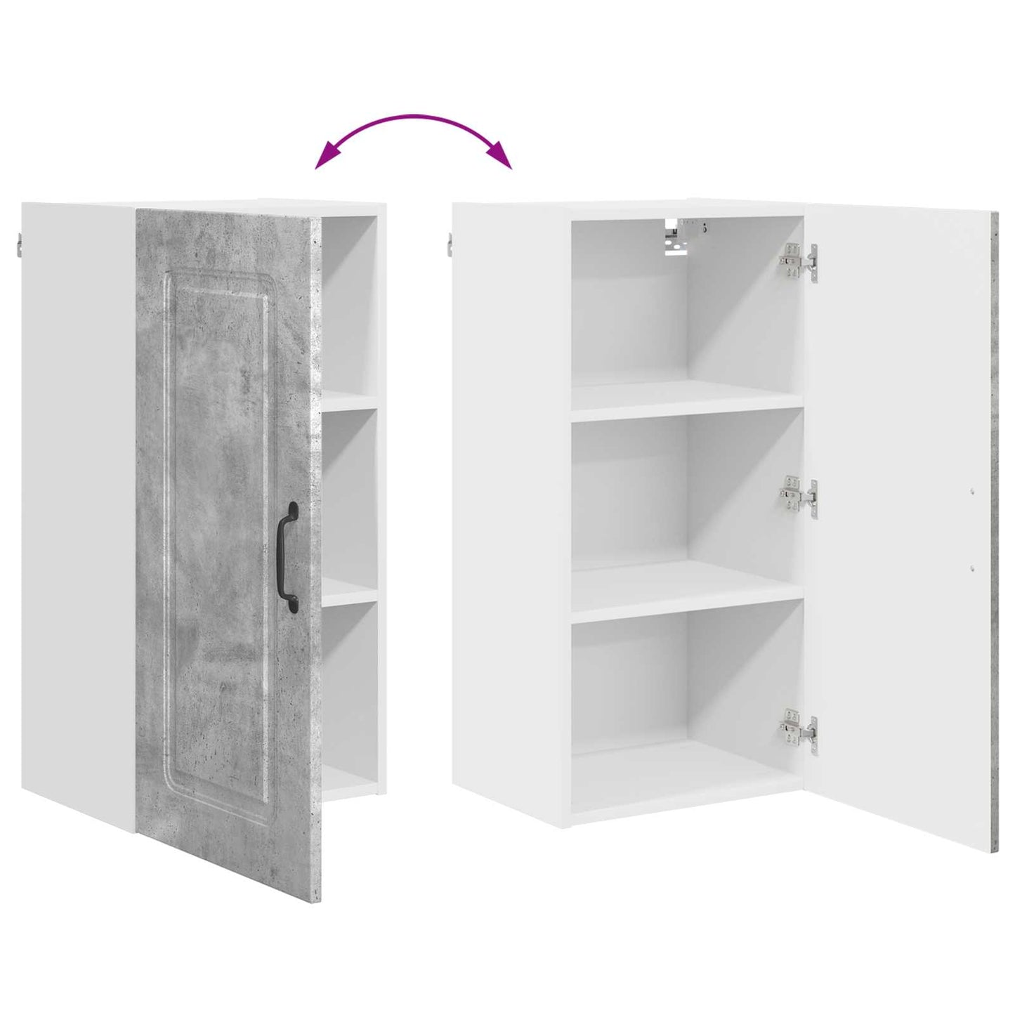 vidaXL Küchenschrank Kalmar Beton Grau 40 x 31 x 80 cm Holzwerkstoff