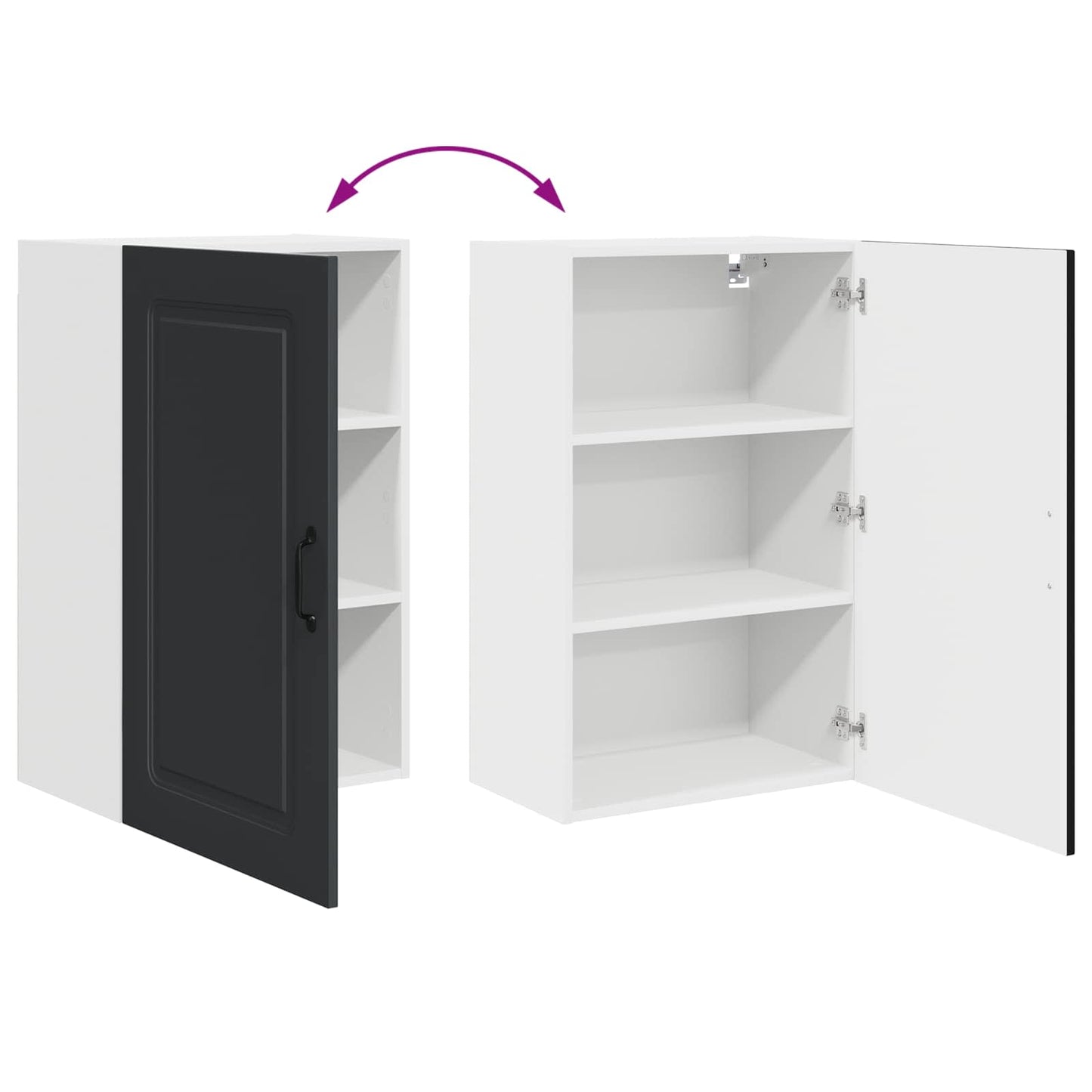 vidaXL Küchenschrank Kalmar Schwarz 50 x 31 x 80 cm Holzwerkstoff