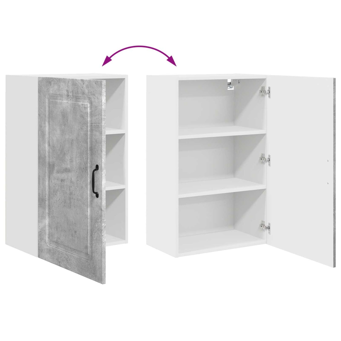 vidaXL Küchenschrank Kalmar Beton Grau 50 x 31 x 80 cm Holzwerkstoff