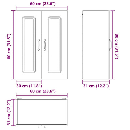 vidaXL Küchenschrank Kalmar Beton Grau 60 x 31 x 80 cm Holzwerkstoff