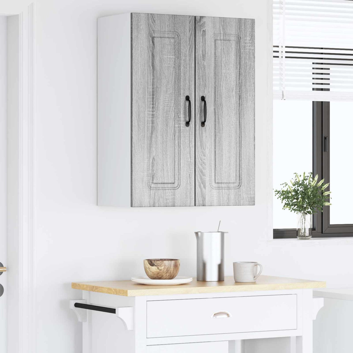 vidaXL Küchenschrank mit Speicher Kalmar Graues Sonoma 60 x 31 x 80 cm