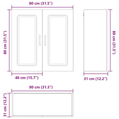vidaXL Küchenschrank Kalmar Schwarz 80 x 31 x 80 cm Holzwerkstoff