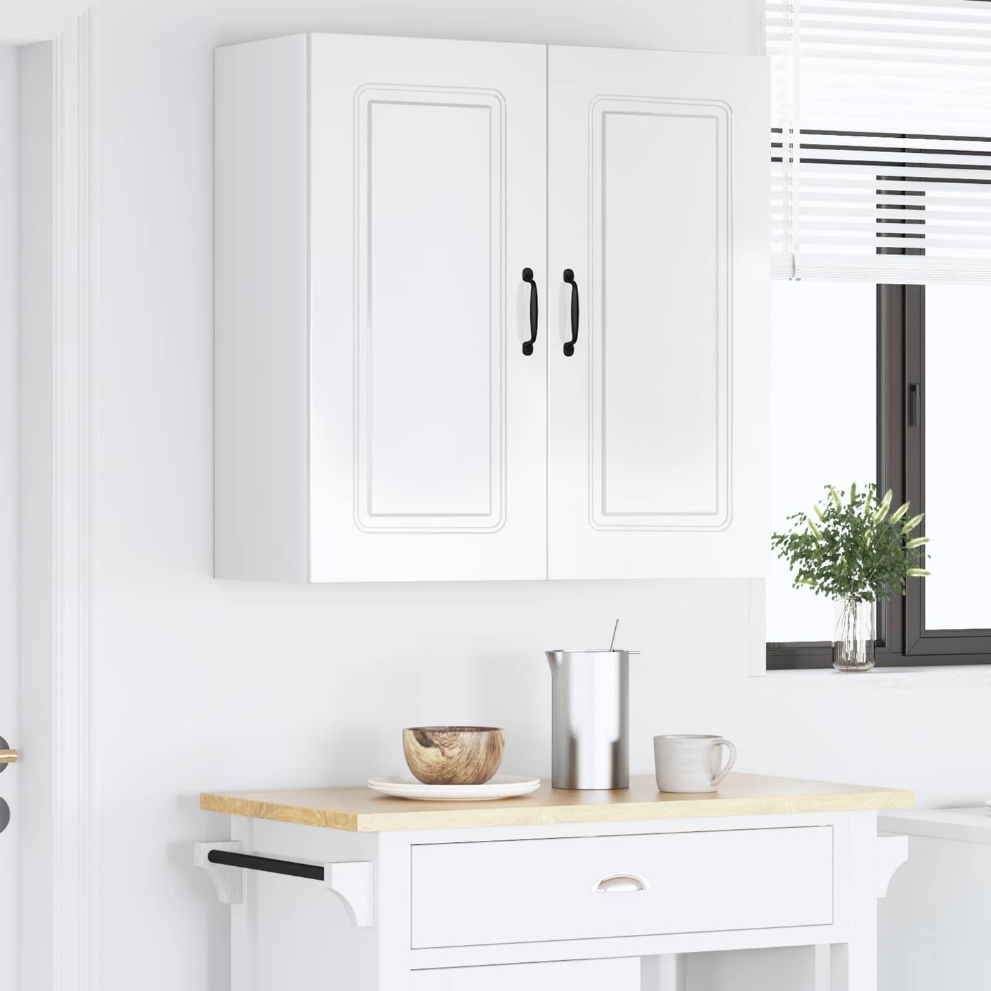 vidaXL Küchenschrank Kalmar Hochglanz Weiß 80 x 31 x 80 cm