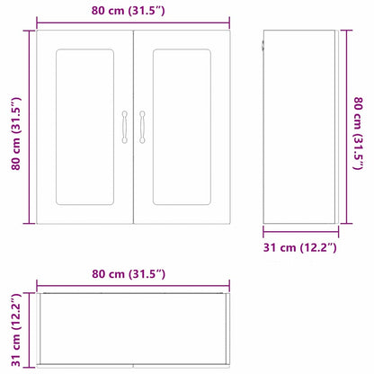 vidaXL Küchenschrank Kalmar Weiß 80 x 31 x 80 cm Holzwerkstoff