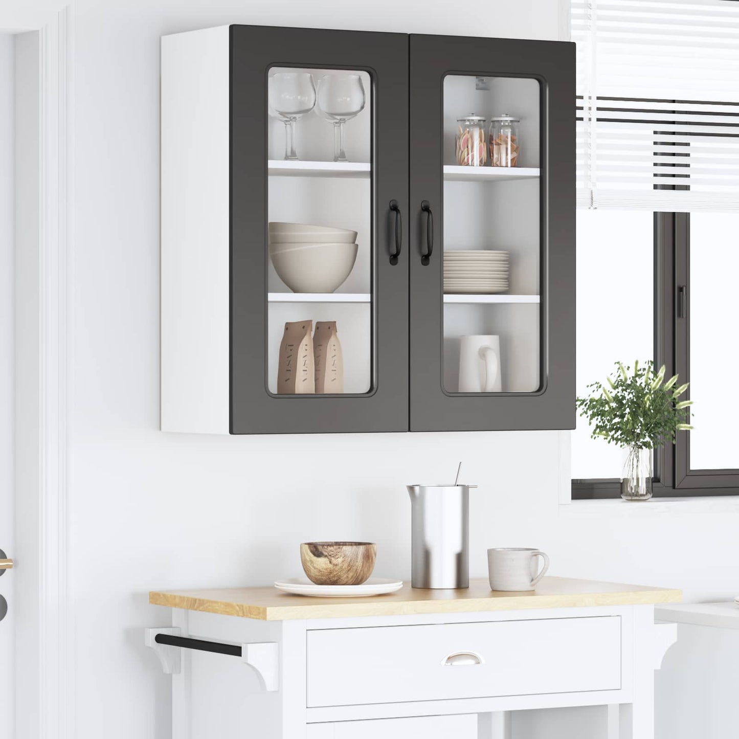 vidaXL Küchenschrank Kalmar Schwarz 80 x 31 x 80 cm Holzwerkstoff