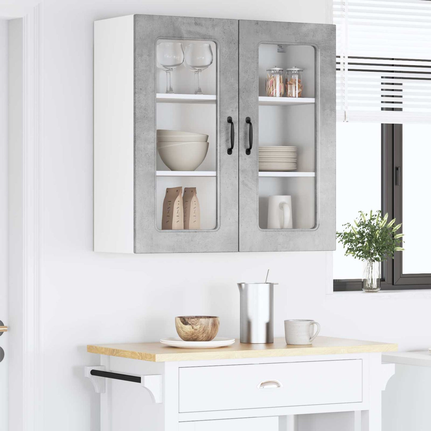 vidaXL Küchenschrank Kalmar Beton Grau 80 x 31 x 80 cm Holzwerkstoff