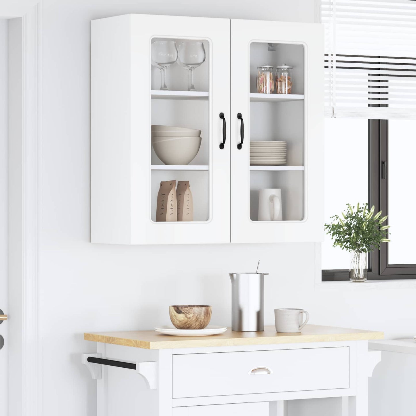 vidaXL Küchenschrank Kalmar Hochglanz Weiß 80 x 31 x 80 cm