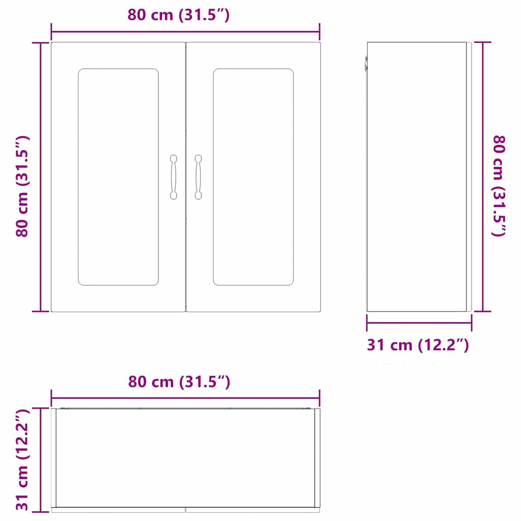 vidaXL Küchenschrank mit Speicher Kalmar Graues Sonoma 80 x 31 x 80 cm