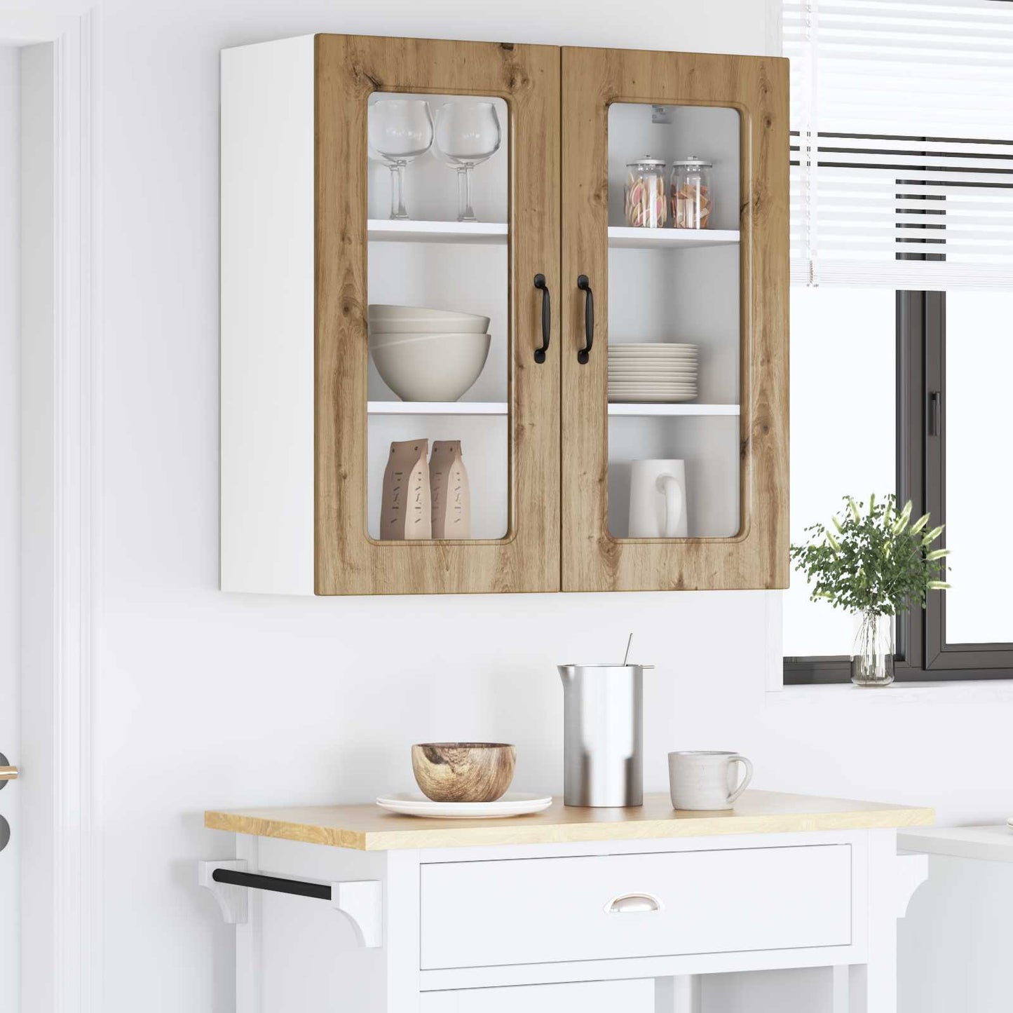 vidaXL Küchenschrank mit Speicher Kalmar Artisan-Eiche 80 x 31 x 80 cm
