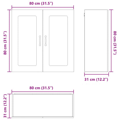 vidaXL Küchenschrank mit Speicher Kalmar Artisan-Eiche 80 x 31 x 80 cm