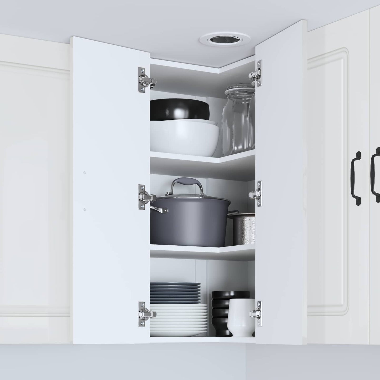 vidaXL Küchenschrank Kalmar Hochglanz Weiß 57 x 57 x 80 cm