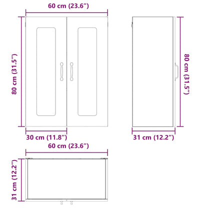 vidaXL Küchenschrank Kalmar Sonoma-Eiche 60 x 31 x 80 cm Holzwerkstoff