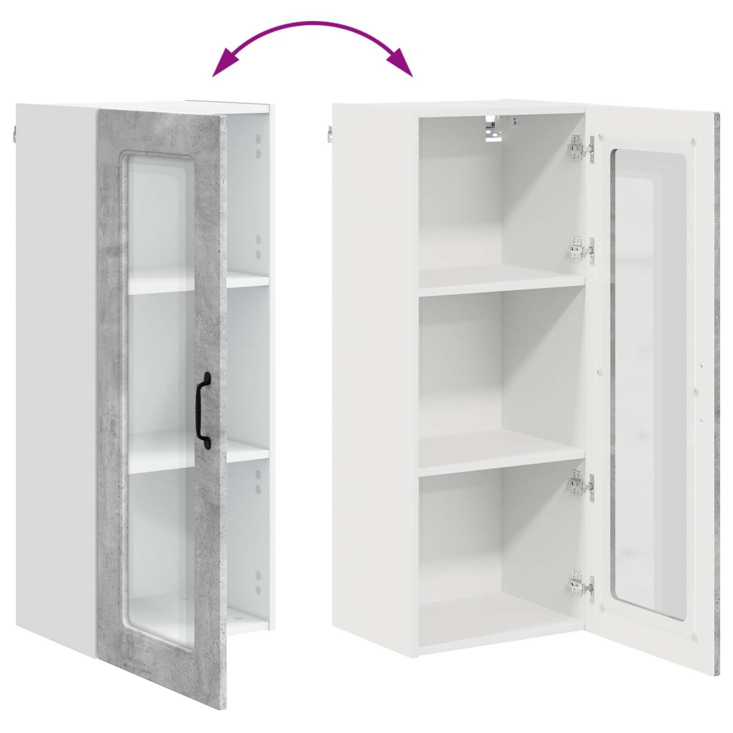vidaXL Küchenschrank Kalmar Beton Grau 40 x 31 x 100 cm Holzwerkstoff