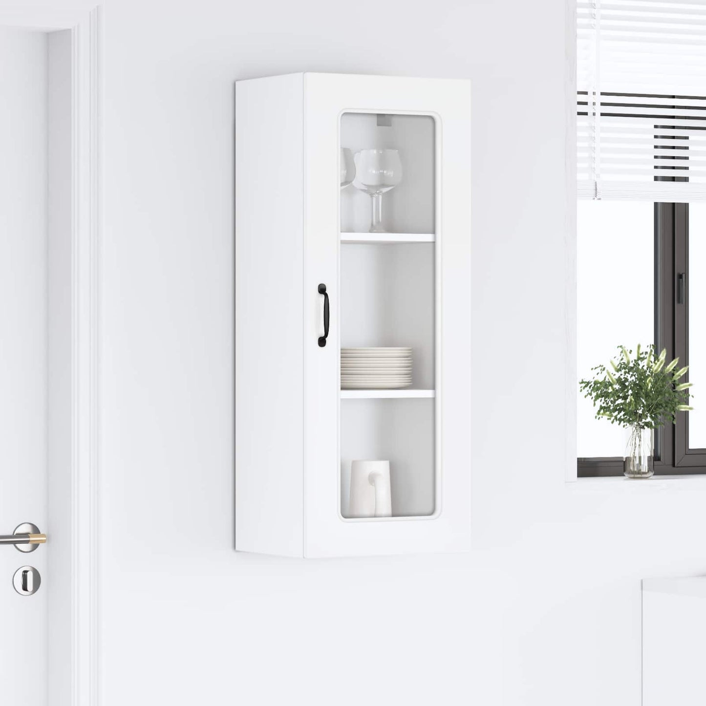vidaXL Küchenschrank Kalmar Hochglanz Weiß 40 x 31 x 100 cm