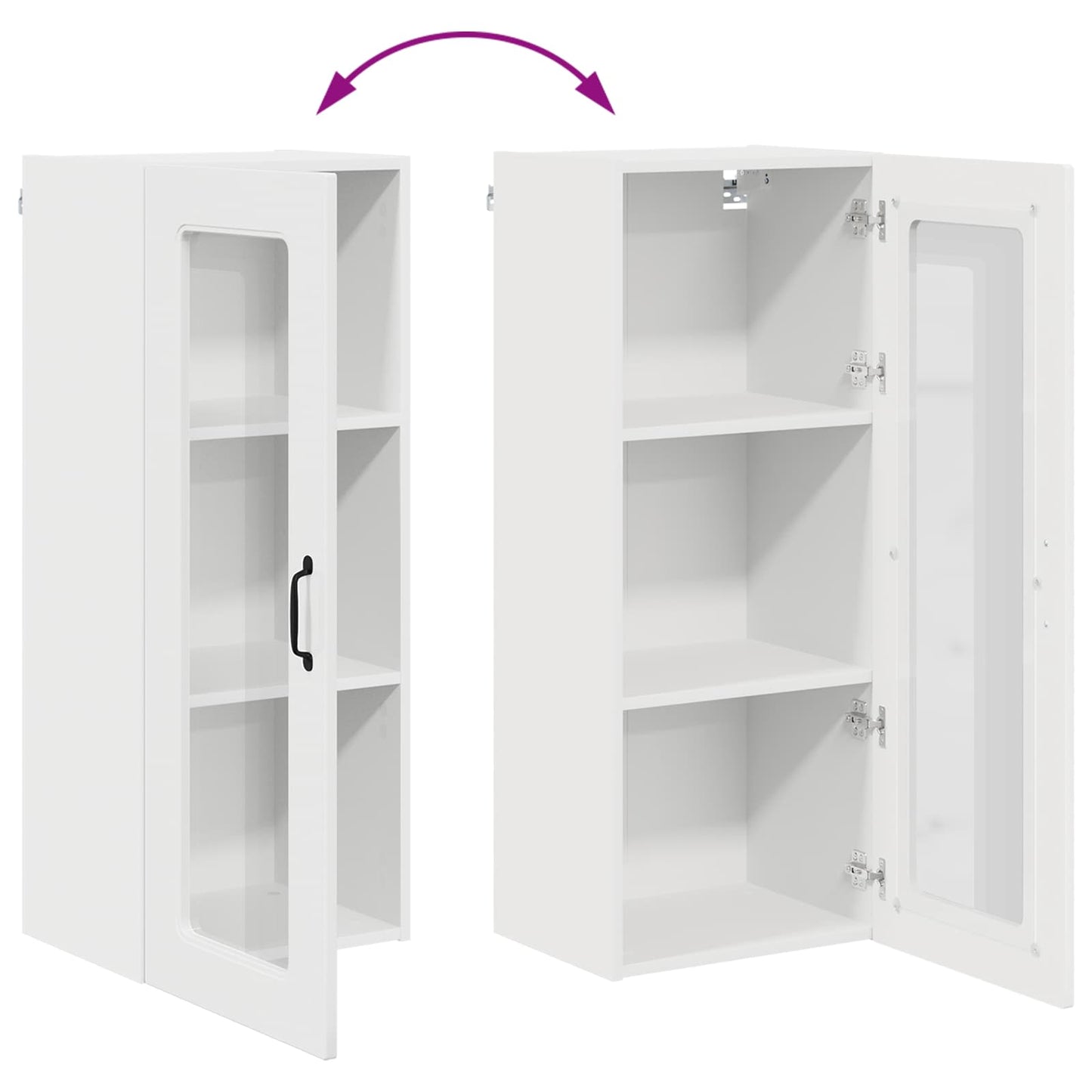 vidaXL Küchenschrank Kalmar Hochglanz Weiß 40 x 31 x 100 cm