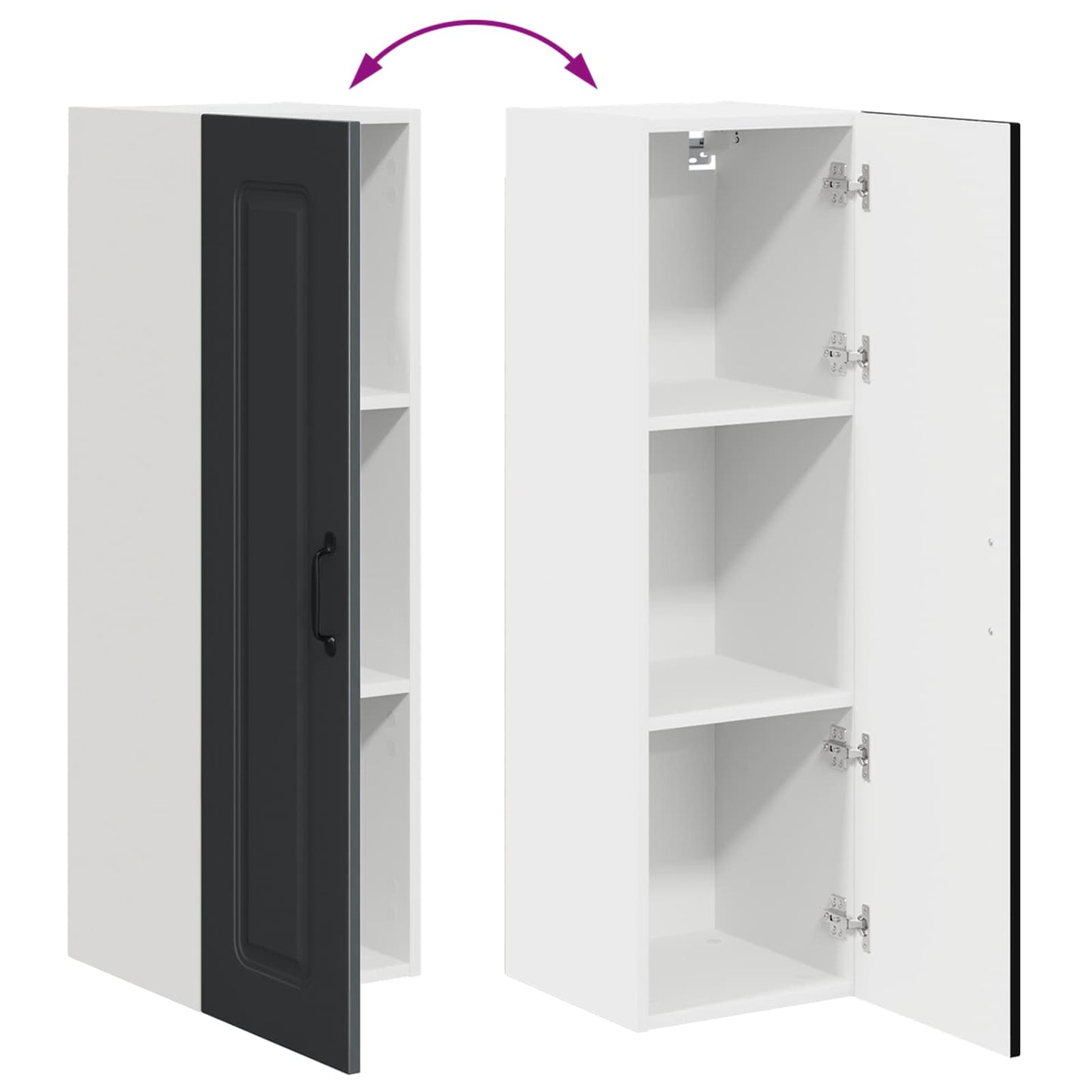 vidaXL Küchenschrank Kalmar Schwarz 30 x 31 x 100 cm Holzwerkstoff