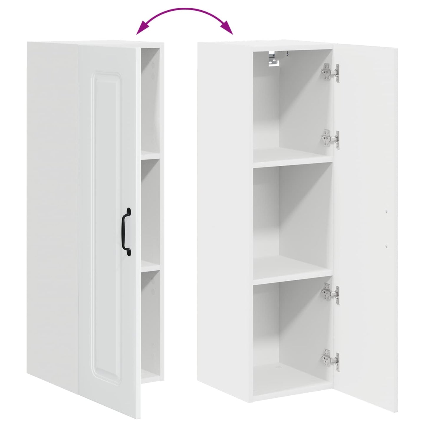 Küchenschrank Kalmar Hochglanz Weiß 30 x 31 x 100 cm