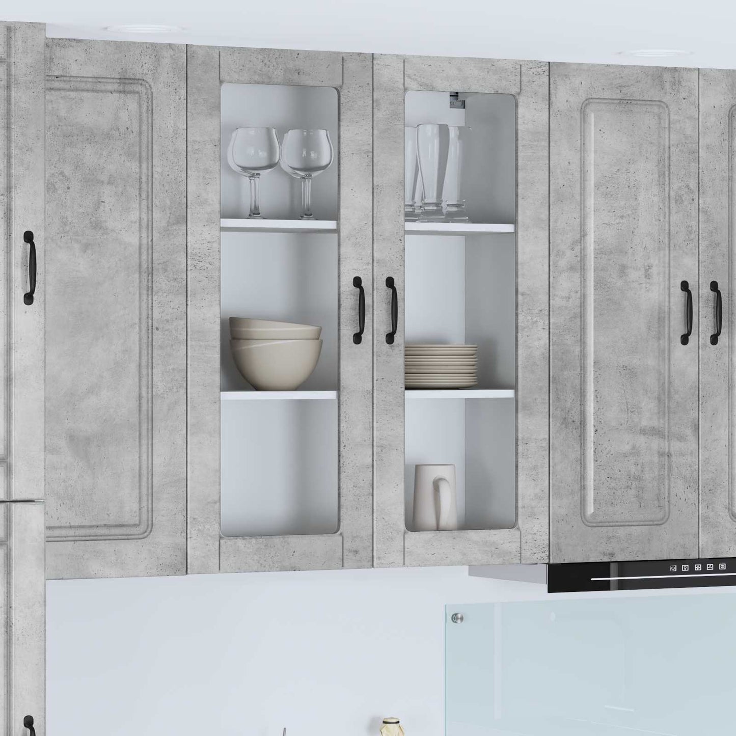 vidaXL Küchenschrank Kalmar Beton Grau 80 x 31 x 100 cm Holzwerkstoff