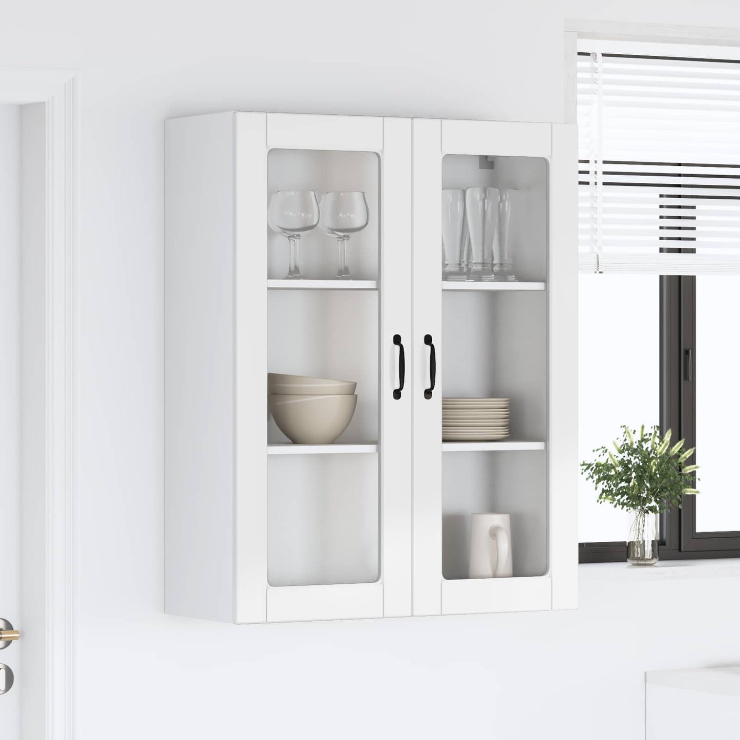 vidaXL Küchenschrank Kalmar Hochglanz Weiß 80 x 31 x 100 cm