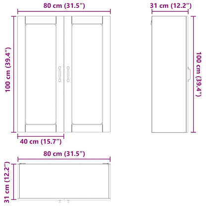 vidaXL Küchenschrank Kalmar Braun Eichen-Optik 80 x 31 x 100 cm