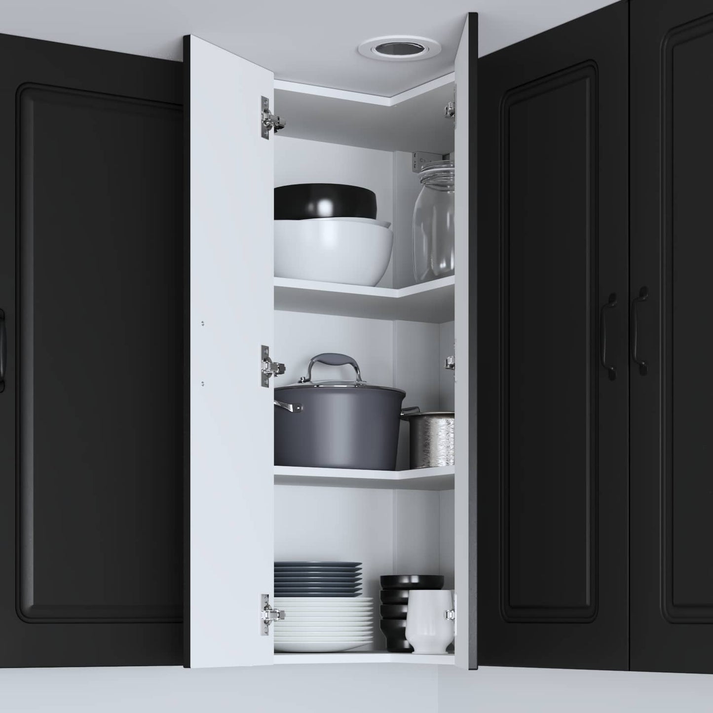 vidaXL Küchenschrank Kalmar Schwarz 57 x 57 x 100 cm Holzwerkstoff