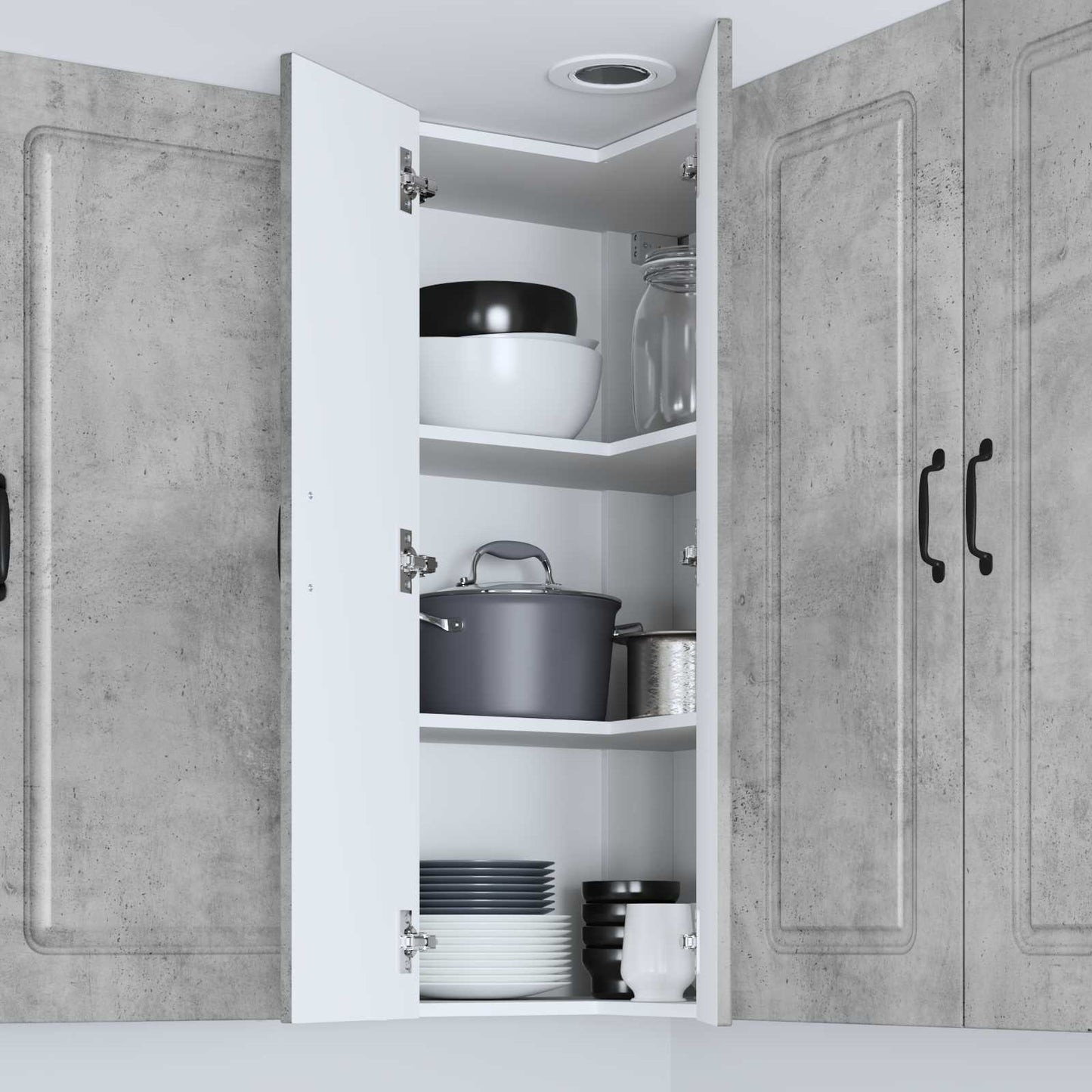 vidaXL Küchenschrank Kalmar Beton Grau 57 x 57 x 100 cm Holzwerkstoff