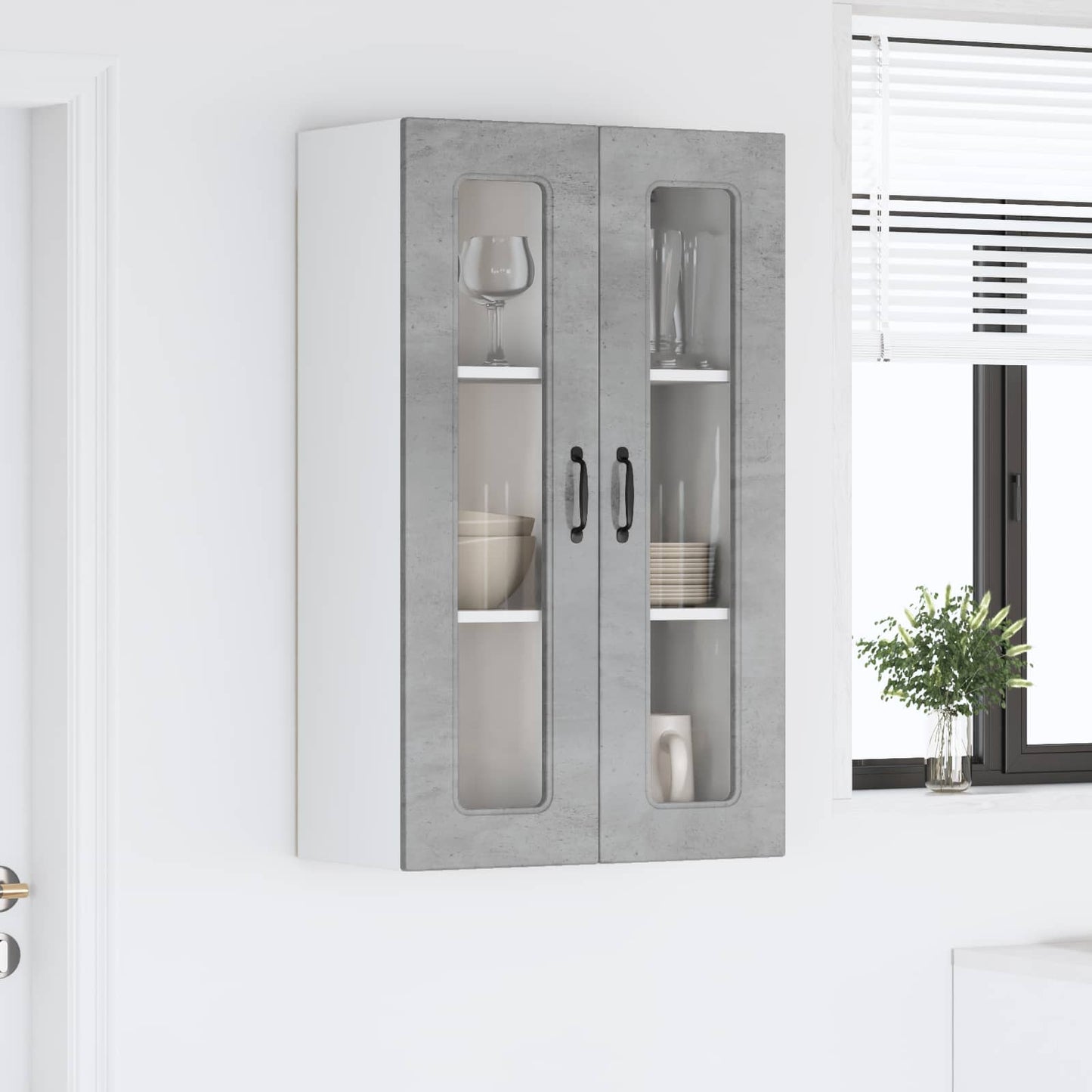 vidaXL Küchenschrank Kalmar Beton Grau 60 x 31 x 100 cm Holzwerkstoff