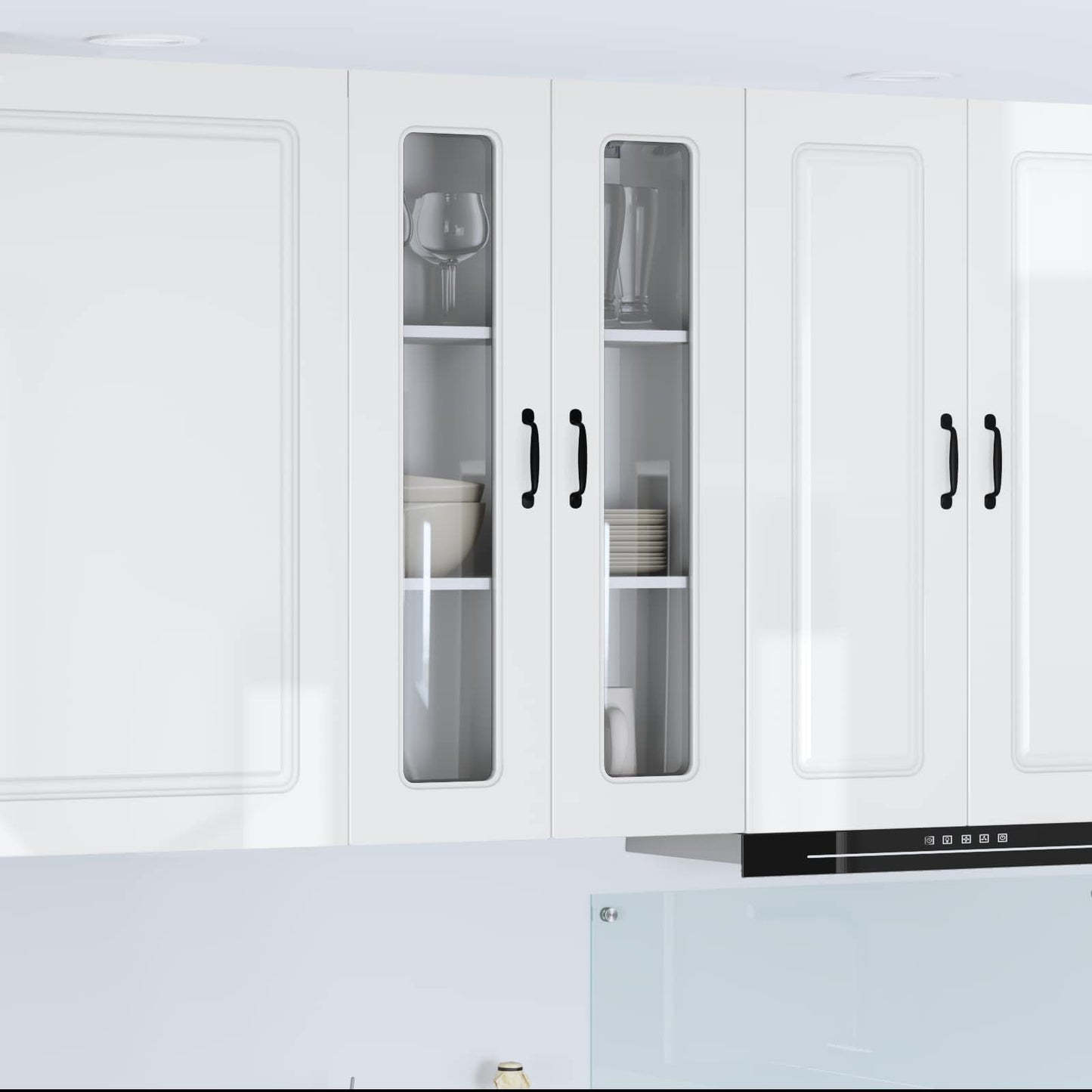 vidaXL Küchenschrank Kalmar Hochglanz Weiß 60 x 31 x 100 cm
