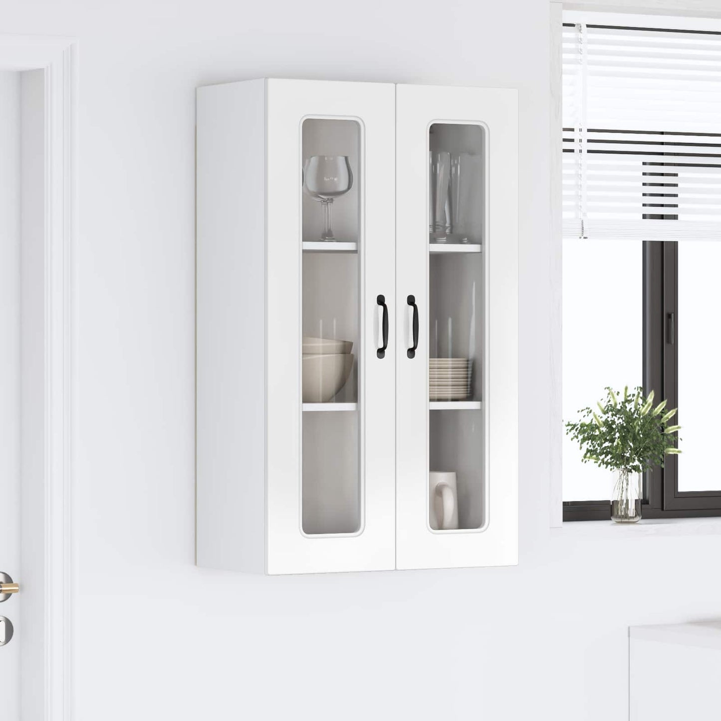 vidaXL Küchenschrank Kalmar Hochglanz Weiß 60 x 31 x 100 cm