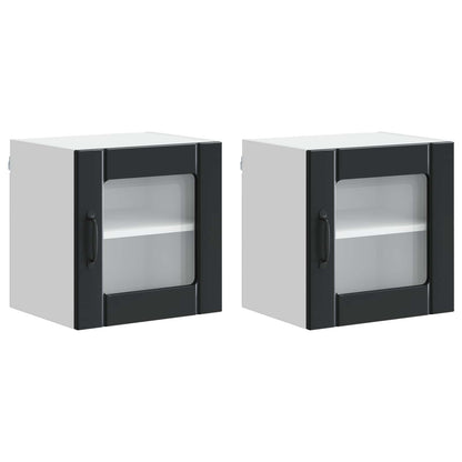 Küchenschrank 2 pcs Schwarz 40 x 31 x 40 cm Holzwerkstoff